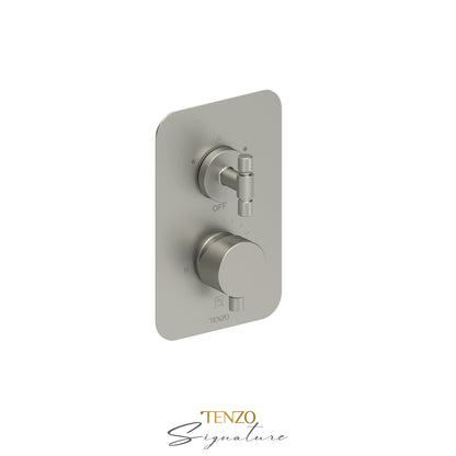 Tenzo Bellacio T-Box 2-Function Pressure Balance Shower Valve, Rough & Trim, Smaller Knurled - BEPB32-F