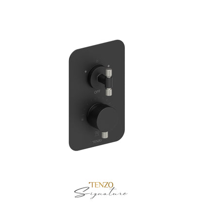 Tenzo Bellacio T-Box 2-Function Pressure Balance Shower Valve, Rough & Trim, Smaller Knurled - BEPB32-F