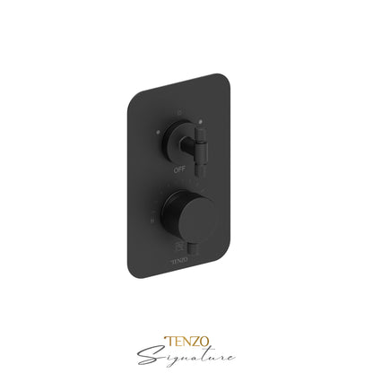 Tenzo Bellacio T-Box 2-Function Pressure Balance Shower Valve, Rough & Trim, Smaller Knurled - BEPB32-F