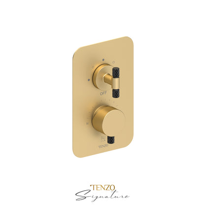 Tenzo Bellacio T-Box 3-Function Pressure Balance Shower Valve, Rough & Trim, Larger Knurled - BEPB33-C