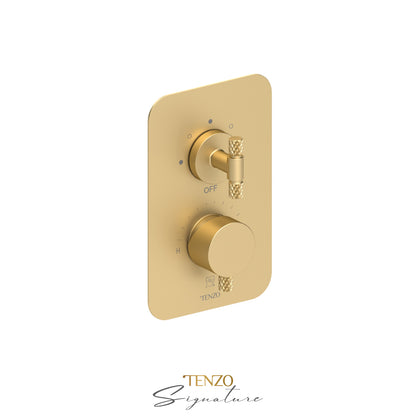 Tenzo Bellacio T-Box 3-Function Pressure Balance Shower Valve, Rough & Trim, Larger Knurled - BEPB33-C