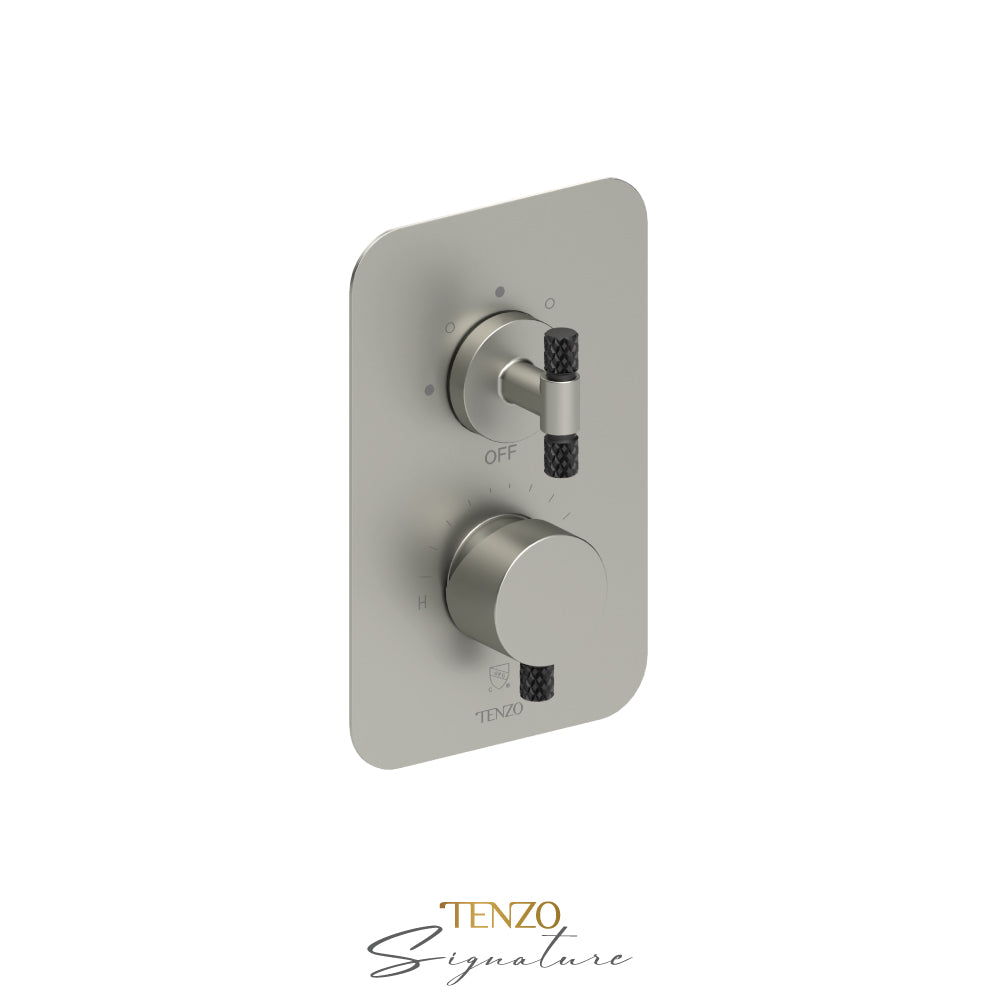 Tenzo Bellacio T-Box 3-Function Pressure Balance Shower Valve, Rough & Trim, Larger Knurled - BEPB33-C