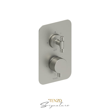 Tenzo Bellacio T-Box 3-Function Pressure Balance Shower Valve, Rough & Trim, Larger Knurled - BEPB33-C
