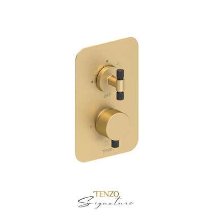 Tenzo Bellacio T-Box 3-Function Pressure Balance Shower Valve, Rough & Trim, Smaller Knurled - BEPB33-F
