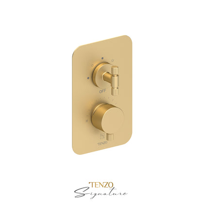 Tenzo Bellacio T-Box 3-Function Pressure Balance Shower Valve, Rough & Trim, Smaller Knurled - BEPB33-F