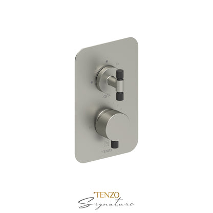 Tenzo Bellacio T-Box 3-Function Pressure Balance Shower Valve, Rough & Trim, Smaller Knurled - BEPB33-F