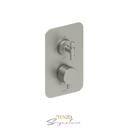 Tenzo Bellacio T-Box 3-Function Pressure Balance Shower Valve, Rough & Trim, Smaller Knurled - BEPB33-F