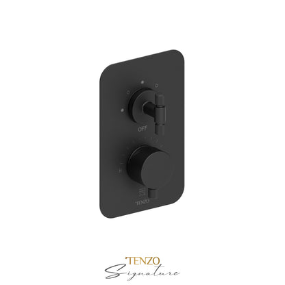 Tenzo Bellacio T-Box 3-Function Pressure Balance Shower Valve, Rough & Trim, Smaller Knurled - BEPB33-F