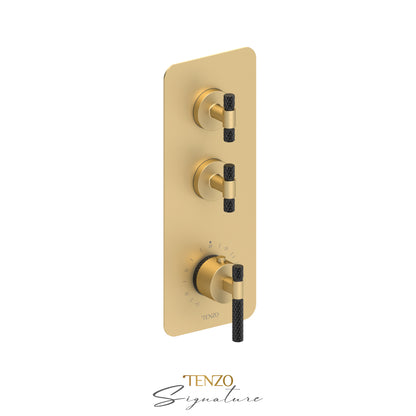 Tenzo Bellacio Extenza 2-Function Thermostatic High-Flow Shower Valve, Rough & Trim, Larger Knurled - BET42-C