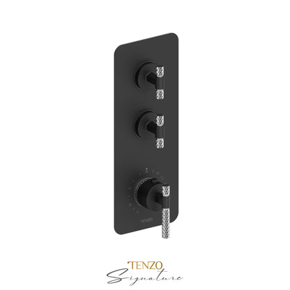 Tenzo Bellacio Extenza 2-Function Thermostatic High-Flow Shower Valve, Rough & Trim, Larger Knurled - BET42-C