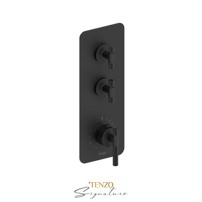 Tenzo Bellacio Extenza 2-Function Thermostatic High-Flow Shower Valve, Rough & Trim, Larger Knurled - BET42-C