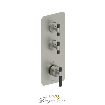 Tenzo Bellacio Extenza 2-Function Thermostatic High-Flow Shower Valve, Rough & Trim, Smaller Knurled - BET42-F