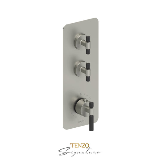 Tenzo Bellacio Extenza 2-Function Thermostatic High-Flow Shower Valve, Rough & Trim, Smaller Knurled - BET42-F