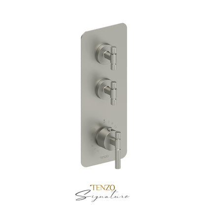 Tenzo Bellacio Extenza 2-Function Thermostatic High-Flow Shower Valve, Rough & Trim, Smaller Knurled - BET42-F