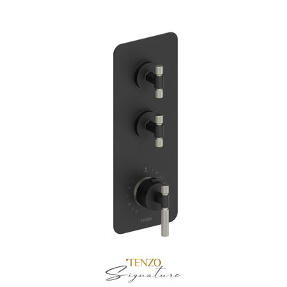Tenzo Bellacio Extenza 2-Function Thermostatic High-Flow Shower Valve, Rough & Trim, Smaller Knurled - BET42-F