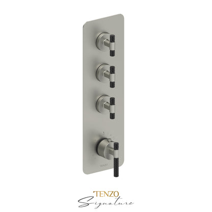 Tenzo Bellacio Extenza 3-Function Thermostatic High-Flow Shower Valve, Rough & Trim, Larger Knurled - BET43-C