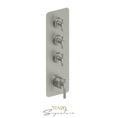 Tenzo Bellacio Extenza 3-Function Thermostatic High-Flow Shower Valve, Rough & Trim, Larger Knurled - BET43-C