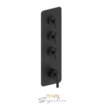 Tenzo Bellacio Extenza 3-Function Thermostatic High-Flow Shower Valve, Rough & Trim, Larger Knurled - BET43-C