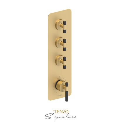 Tenzo Bellacio Extenza 3-Function Thermostatic High-Flow Shower Valve, Rough & Trim, Smaller Knurled - BET43-F