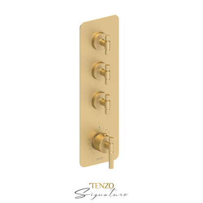 Tenzo Bellacio Extenza 3-Function Thermostatic High-Flow Shower Valve, Rough & Trim, Smaller Knurled - BET43-F