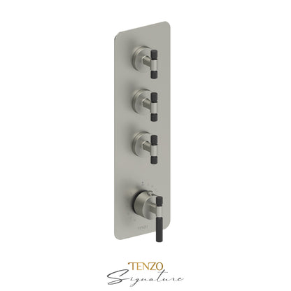 Tenzo Bellacio Extenza 3-Function Thermostatic High-Flow Shower Valve, Rough & Trim, Smaller Knurled - BET43-F