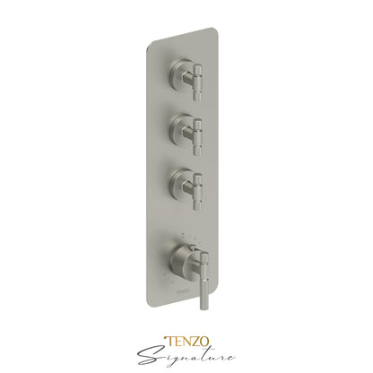 Tenzo Bellacio Extenza 3-Function Thermostatic High-Flow Shower Valve, Rough & Trim, Smaller Knurled - BET43-F