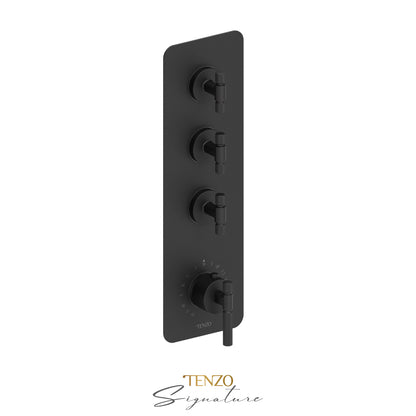 Tenzo Bellacio Extenza 3-Function Thermostatic High-Flow Shower Valve, Rough & Trim, Smaller Knurled - BET43-F