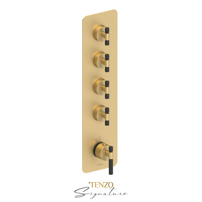 Tenzo Bellacio Extenza 4-Function Thermostatic High-Flow Shower Valve, Rough & Trim, Larger Knurled - BET44-C
