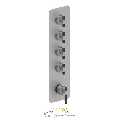 Tenzo Bellacio Extenza 4-Function Thermostatic High-Flow Shower Valve, Rough & Trim, Larger Knurled - BET44-C