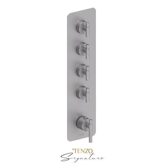 Tenzo Bellacio Extenza 4-Function Thermostatic Shower Valve Trim, Larger Knurled - F-BET44-C