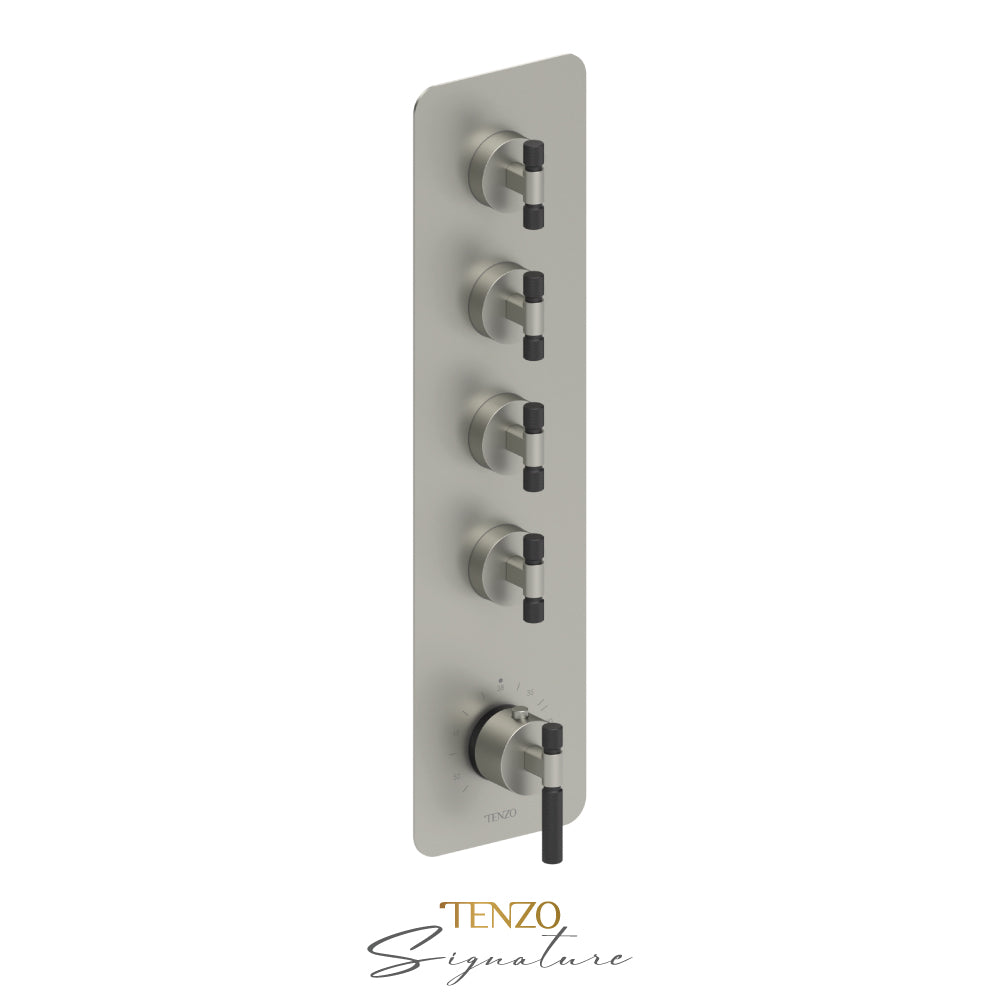 Tenzo Bellacio Extenza 4-Function Thermostatic High-Flow Shower Valve, Rough & Trim, Smaller Knurled - BET44-F