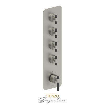 Tenzo Bellacio Extenza 4-Function Thermostatic High-Flow Shower Valve, Rough & Trim, Smaller Knurled - BET44-F