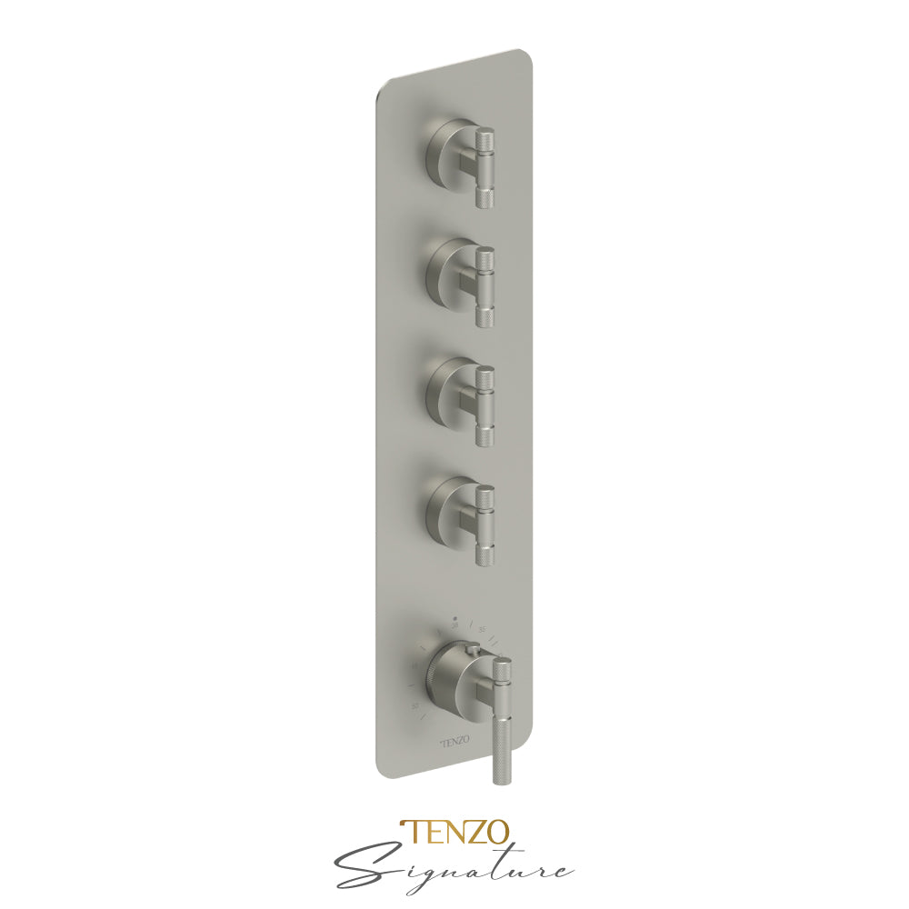 Tenzo Bellacio Extenza 4-Function Thermostatic High-Flow Shower Valve, Rough & Trim, Smaller Knurled - BET44-F