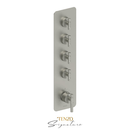 Tenzo Bellacio Extenza 4-Function Thermostatic High-Flow Shower Valve, Rough & Trim, Smaller Knurled - BET44-F