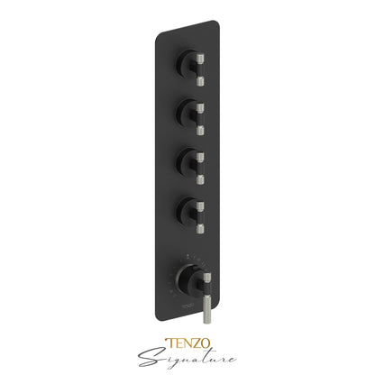 Tenzo Bellacio Extenza 4-Function Thermostatic High-Flow Shower Valve, Rough & Trim, Smaller Knurled - BET44-F