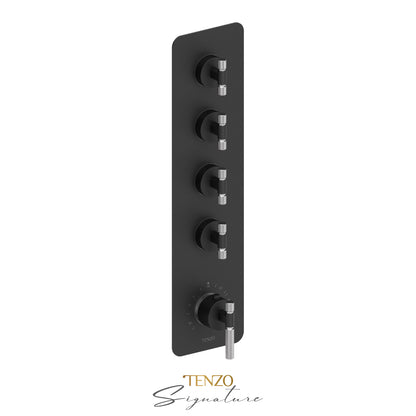 Tenzo Bellacio Extenza 4-Function Thermostatic High-Flow Shower Valve, Rough & Trim, Smaller Knurled - BET44-F