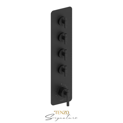 Tenzo Bellacio Extenza 4-Function Thermostatic High-Flow Shower Valve, Rough & Trim, Smaller Knurled - BET44-F