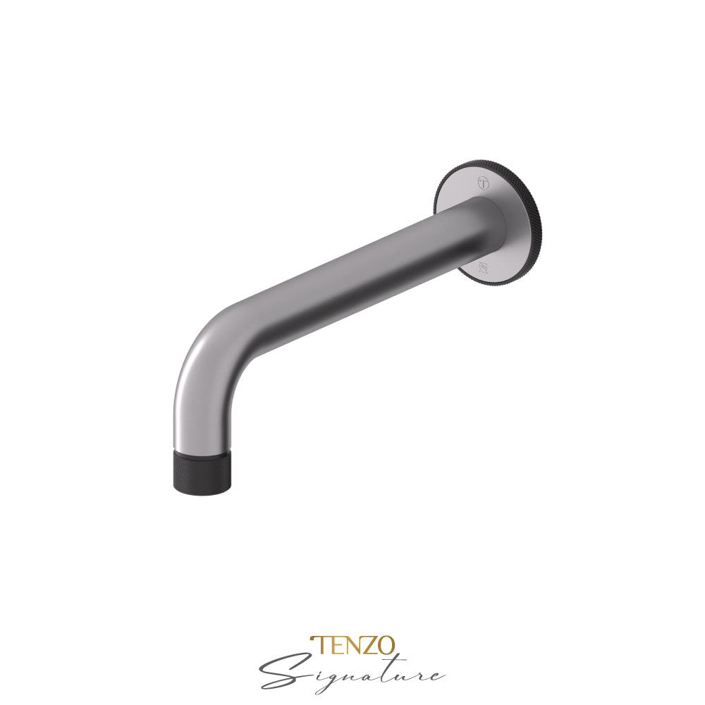 Tenzo Bellacio Wall Mount Tub Spout, Smaller Knurled - BS-312-F