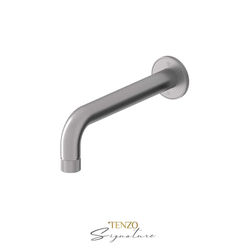 Tenzo Bellacio Wall Mount Tub Spout, Smaller Knurled - BS-312-F