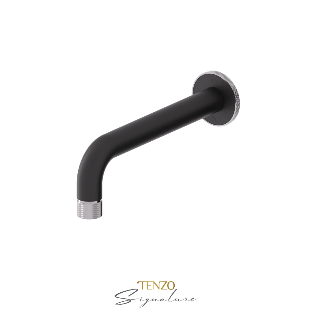 Tenzo Bellacio Wall Mount Tub Spout, Smaller Knurled - BS-312-F