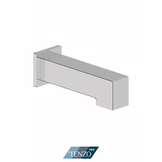 Tenzo BS-411 square wall mount tub spout, chrome