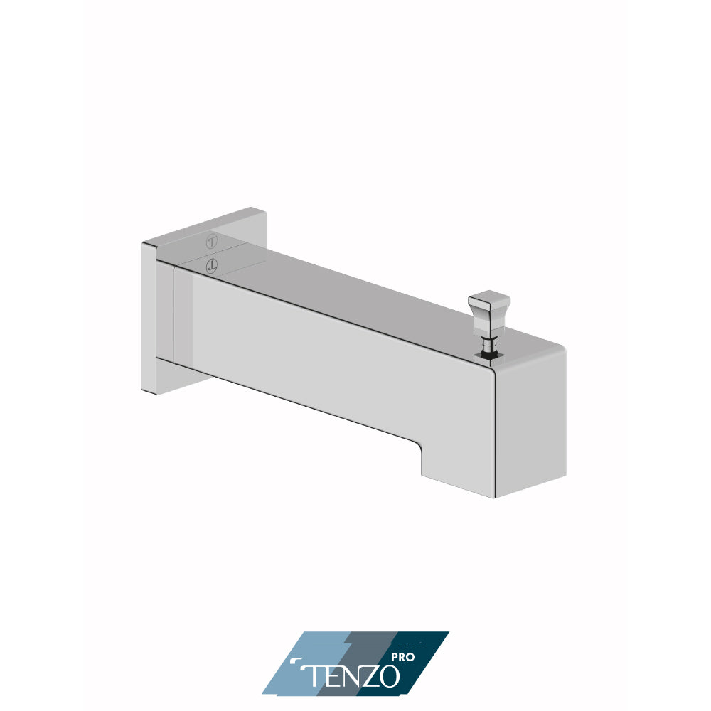 Tenzo BS-411D square diverter tub spout, chrome