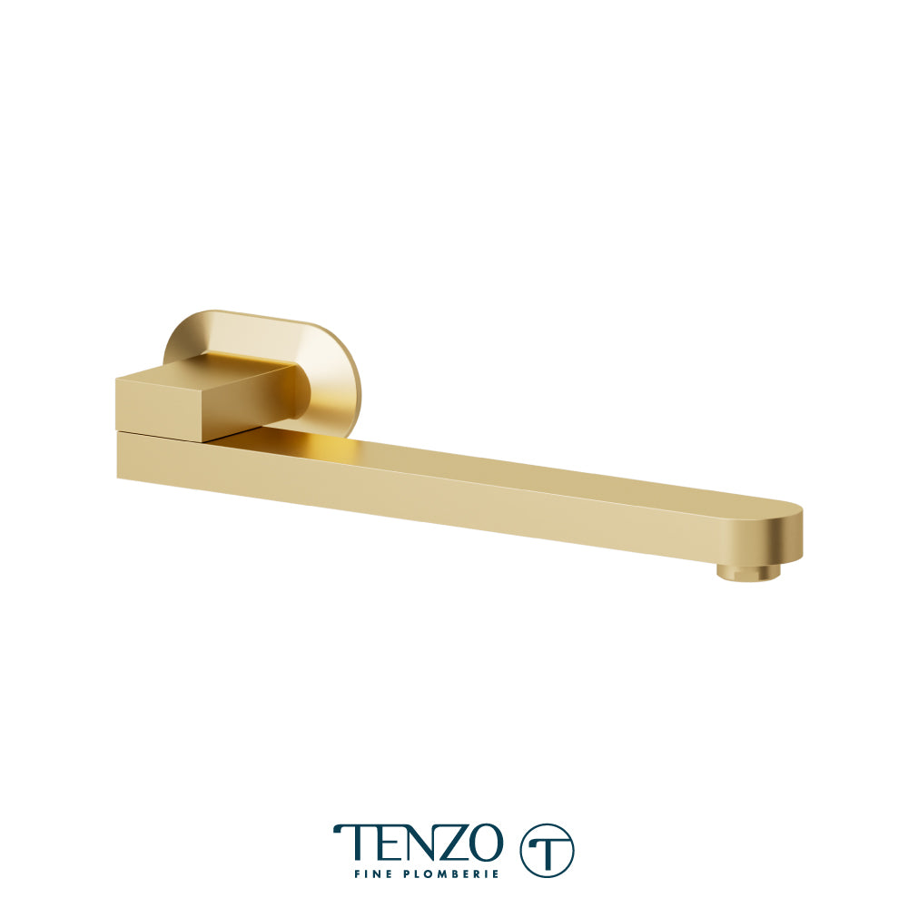 Tenzo Wall Mount Swivel Tub Spout, Flat With Squared Joint, 30 cm [12”] - BSS-314