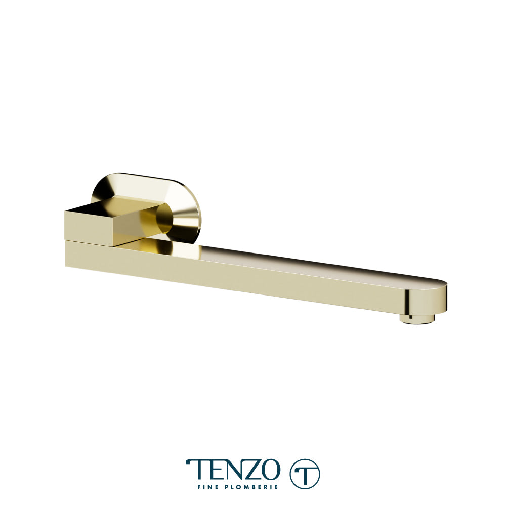 Tenzo Wall Mount Swivel Tub Spout, Flat With Squared Joint, 30 cm [12”] - BSS-314