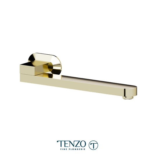 Tenzo Wall Mount Swivel Tub Spout, Flat With Squared Joint, 30 cm [12”] - BSS-314