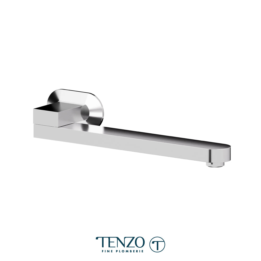 Tenzo Wall Mount Swivel Tub Spout, Flat With Squared Joint, 30 cm [12”] - BSS-314