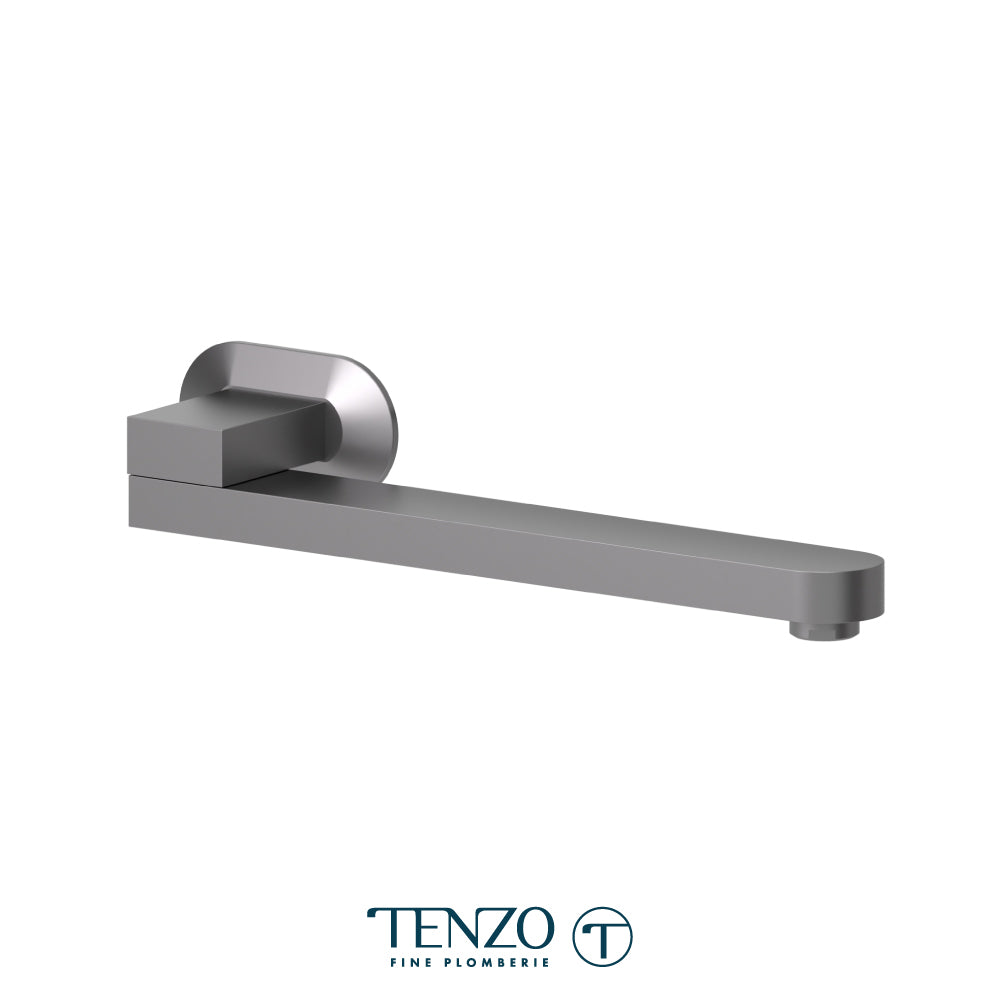 Tenzo Wall Mount Swivel Tub Spout, Flat With Squared Joint, 30 cm [12”] - BSS-314