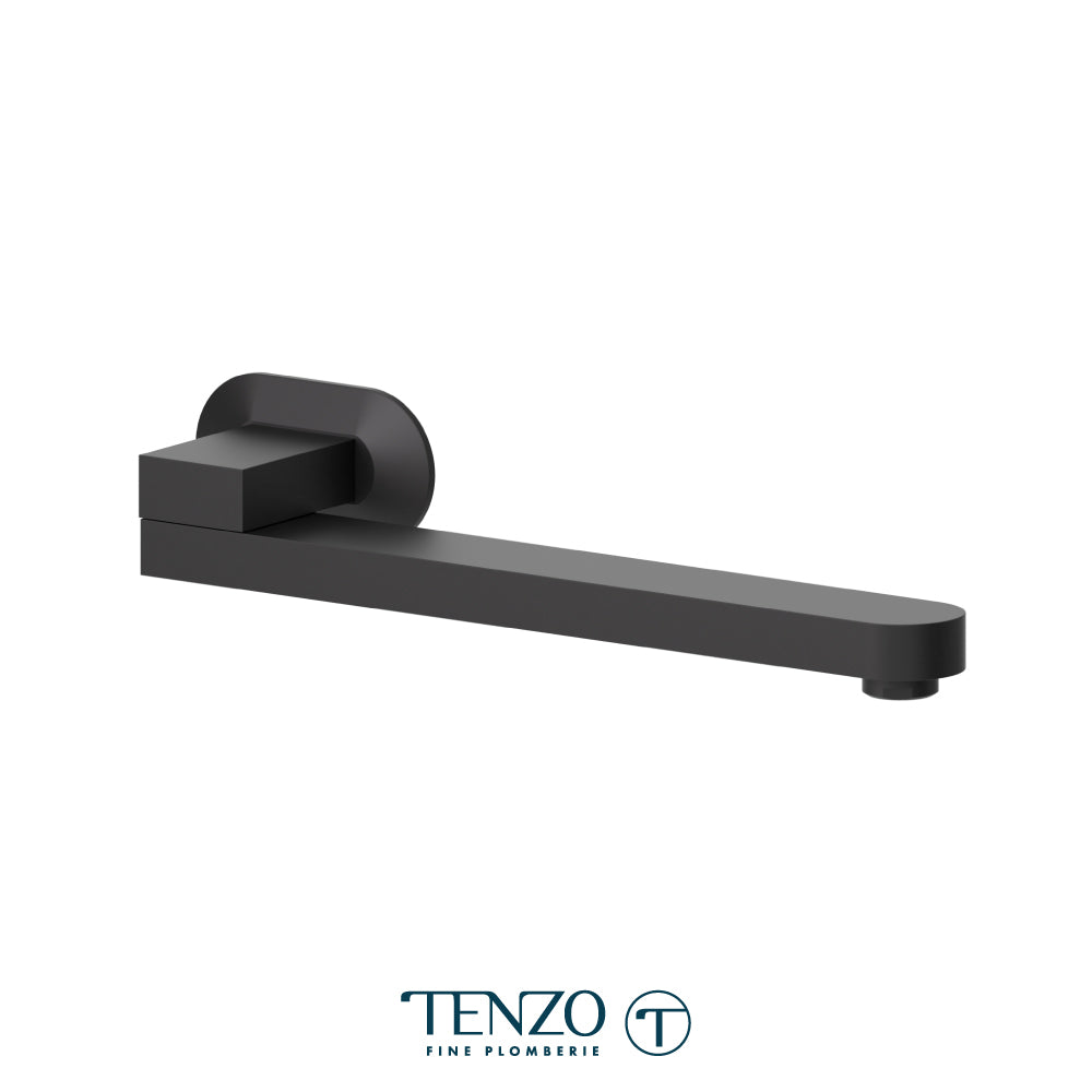 Tenzo Wall Mount Swivel Tub Spout, Flat With Squared Joint, 30 cm [12”] - BSS-314