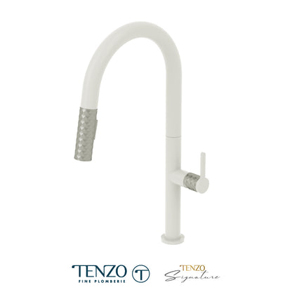 Tenzo Calozy Pull-Down Single-Handle Kitchen Faucet With C-Spout & 2-Function Sprayer - CA130