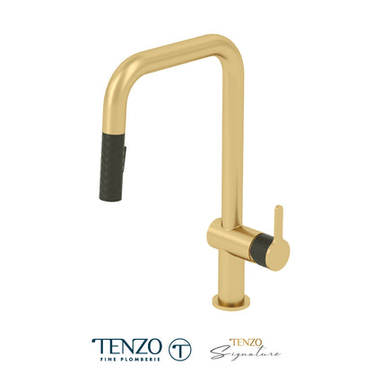 Tenzo Calozy Pull-Down Single-Handle Kitchen Faucet With U-Spout & 2-Function Sprayer - CA131